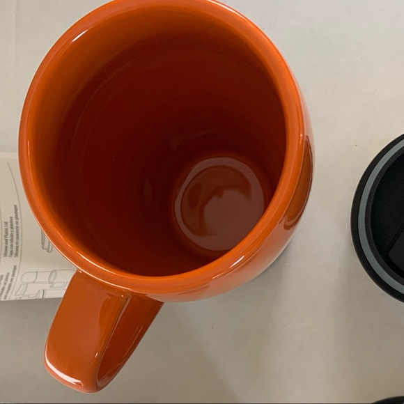 Mr.Coffee stainless Steel & Orange Ceramic travel Mug 16 Oz insulated coffee mug - Picture 4 of 8